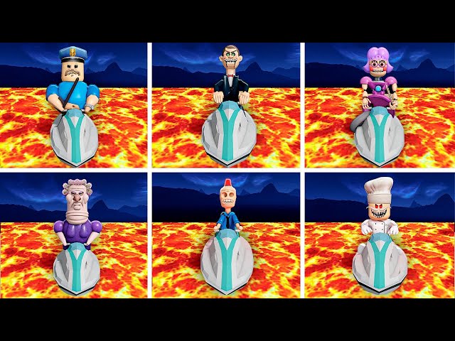 All Lava Morphs BARRY'S PRISON RUN! - Barry, Grumpy Gran, Siren Cop, Ani-Tron, Mr Funny, Papa Pizza