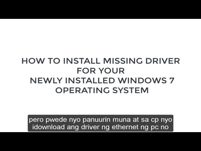 how to install driver manually without using any driverpack (Tagalog)
