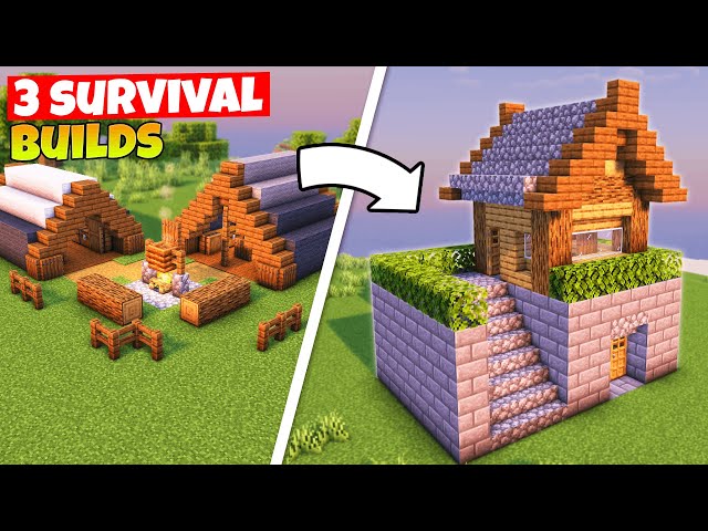 3+ Minecraft Survival Builds That You Need to Try!⚒️