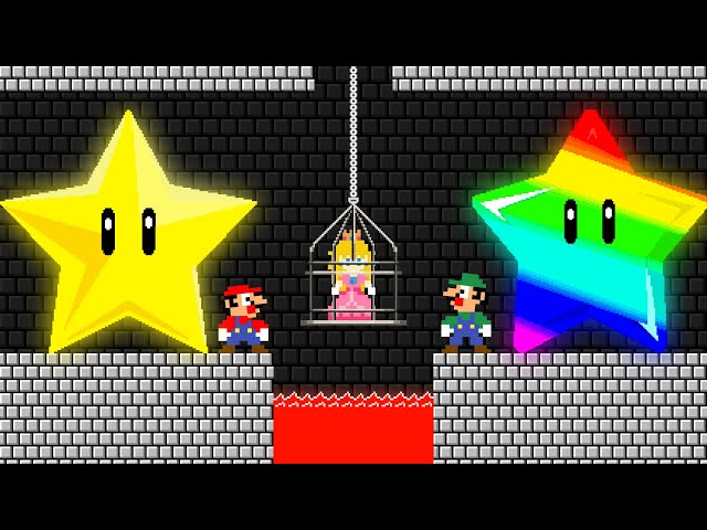 Mario and Luigi CO-OP save the Princess in Super Mario Bros.!