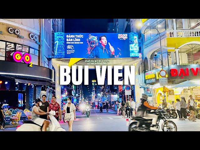 [4K] Bui Vien Walking Street on a weekday night | Party street in Saigon Vietnam