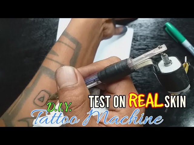 DIY TATTOO MACHINE AT HOME AND TEST ON REAL SKIN