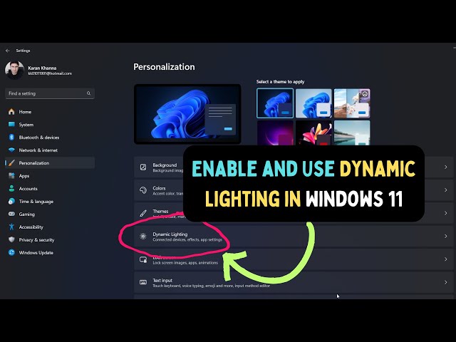 How to Enable and Use Dynamic Lighting in Windows 11