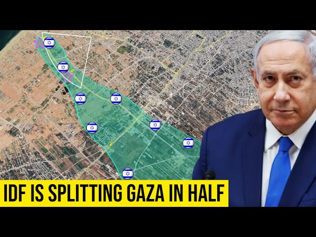 IDF is about to split Gaza in half, about 3 km left to reach to the sea.