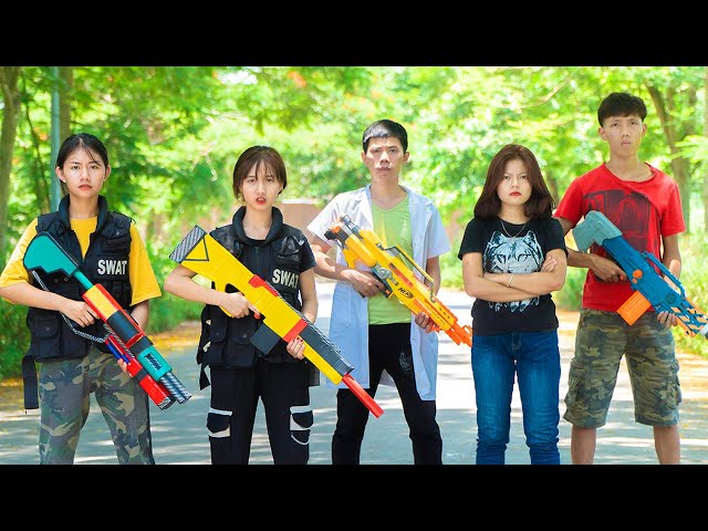 Xgirl Nerf Films: Cherry Competition Important Data & X Girl Nerf Guns Fight Criminal Dr. Alibaba