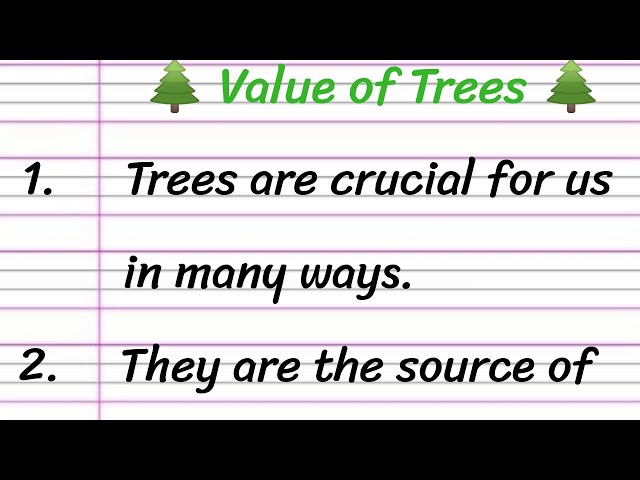 Value of Trees Essay in English || 10 Lines on Value of Trees