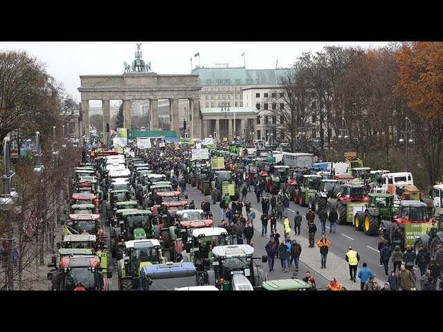 Live from Berlin on the final day of a weeklong and nationwide farmer protest