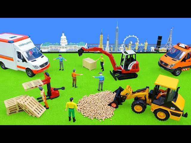 Bruder Spielwaren: Toys for Kids Excavator, Vehicles, Tractor & Trucks work | Unboxing Movie