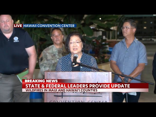 Sen. Mazie Hirono gave an update on Maui wildfire
