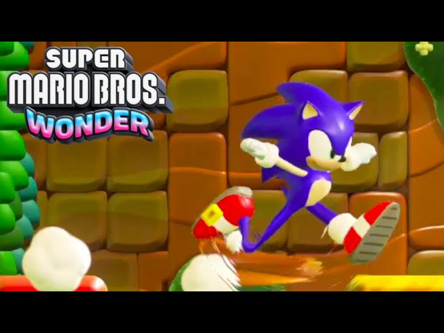 Playable Sonic in Super Mario Bros. Wonder