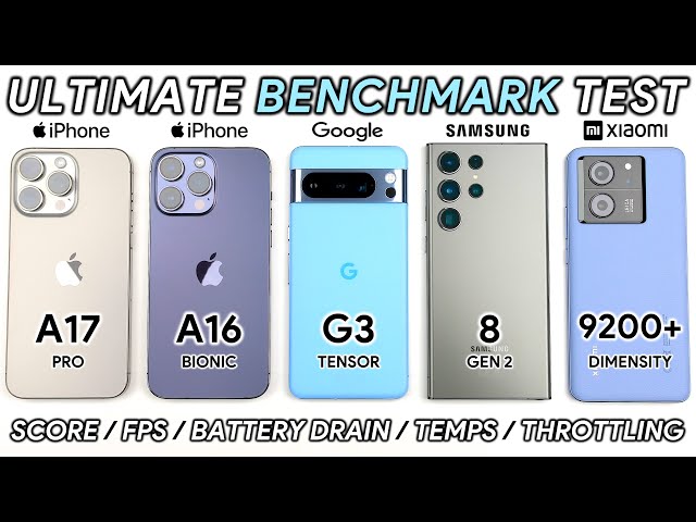 iPhone 15 Pro Max vs 14 Pro Max vs Pixel 8 Pro vs Samsung S23 Ultra vs Xiaomi 13T Pro Benchmark Test