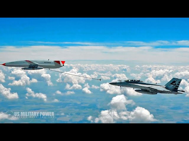Watch: MQ-25A Stingray Drone Refuel F/A-18F for the First Time #shorts
