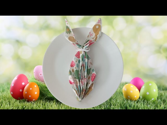 How to fold napkins for Easter: Easter Bunny. Make your own simple Easter decoration