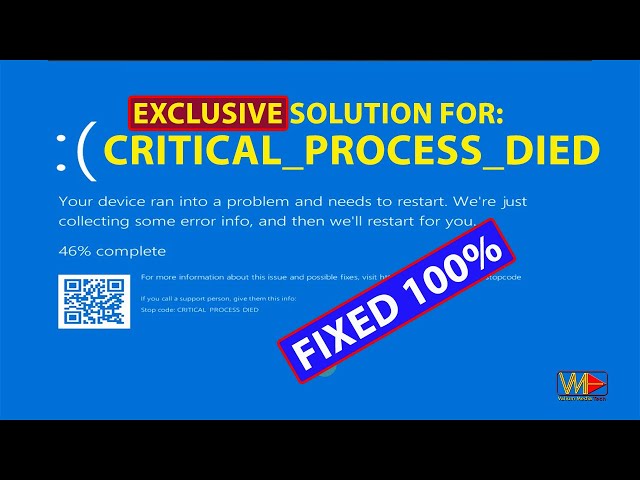 Critical Process Died in Windows 10 & 11 Solution | Blue Screen Error on Startup Fixed 100%