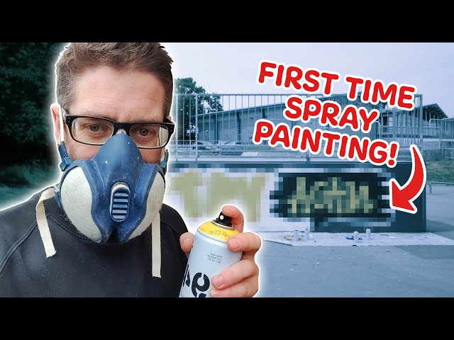 First Time Lettering with Spray Paints | Skatepark Mural