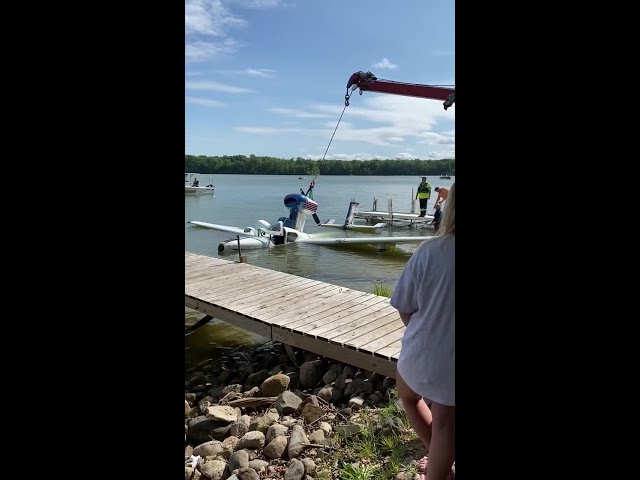 WATCH: Plane that crashed in Newaygo County pulled from Hardy Dam Pond