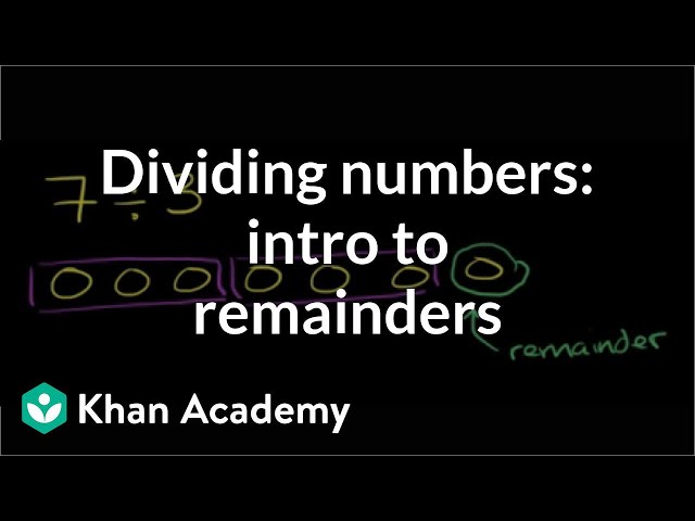 Dividing numbers: intro to remainders | Multiplication and division | Arithmetic | Khan Academy