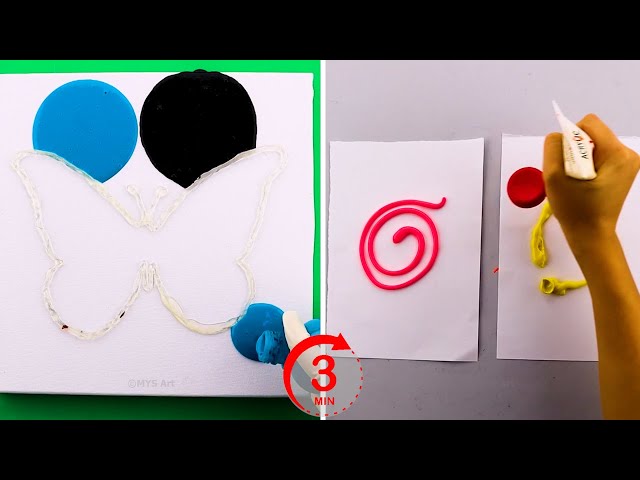 How To Paint Abstract Butterfly in 3 Mins Step by Step for beginners 😍 | Acrylic Painting Techniques