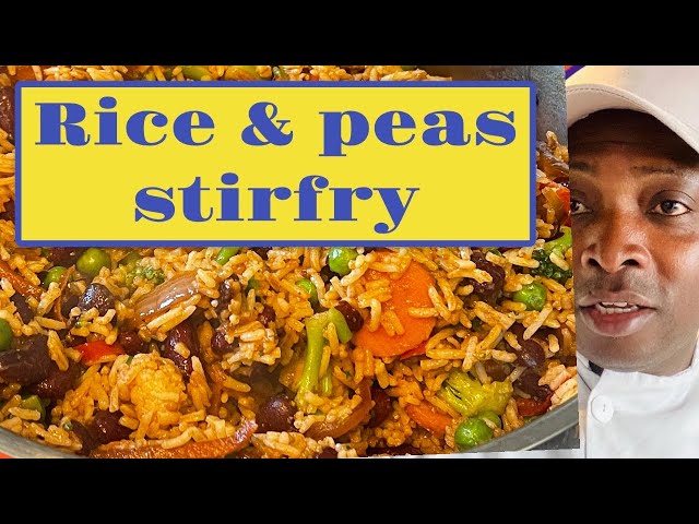 Rice and pea stir-fry with pepper steak and vegetables!  #shorts