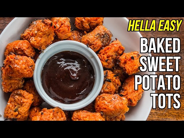 Hella Easy Baked Sweet Potato Tots / Croquetas de Batata al Horno