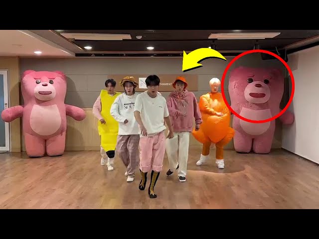 [SUB][PRANK] Kpop Idols didn't see that coming: Twin Giant Pink Statue Prank. (ft. P1Harmony)