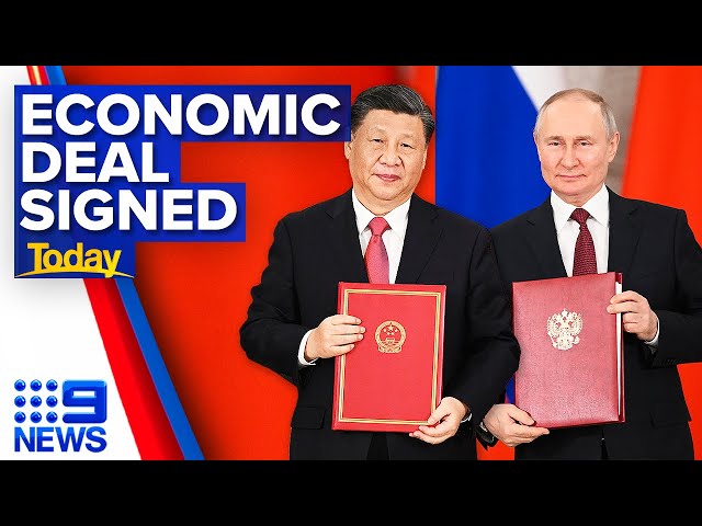 China and Russia sign new economic deal, discuss peace plan for war on Ukraine | 9 News Australia