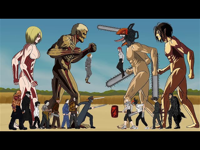 Chainsawman Titan Power Makima VS KatanaMan Armor Titan Jason   Drawing Cartoon2