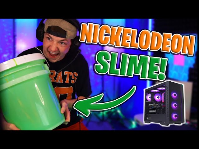 I hosted a show for NICKELODEON and got slime all over my gaming setup... (BAD IDEA) #SHORTS