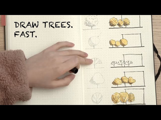 Quick and Easy Sketching Trees for Architectural Drawings #SHORTS