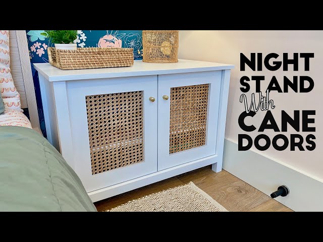 Simple Nightstand with Cane Doors