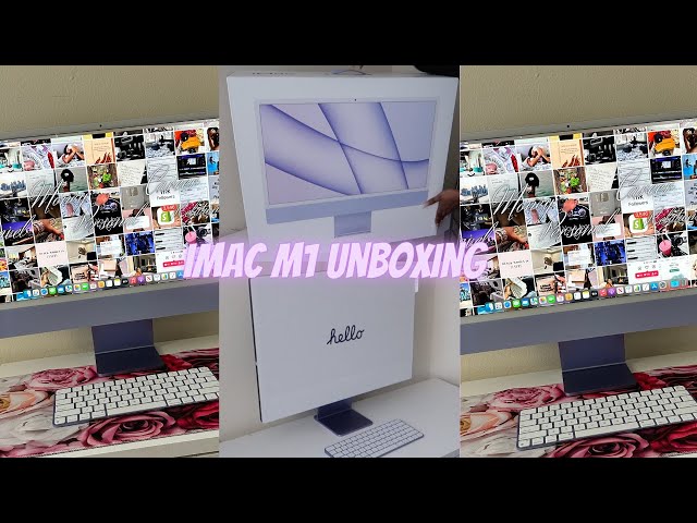 🖥 Purple M1 iMac 24" Desktop Unboxing 📦 + Setup & Desk Organization | AyanaMichelle