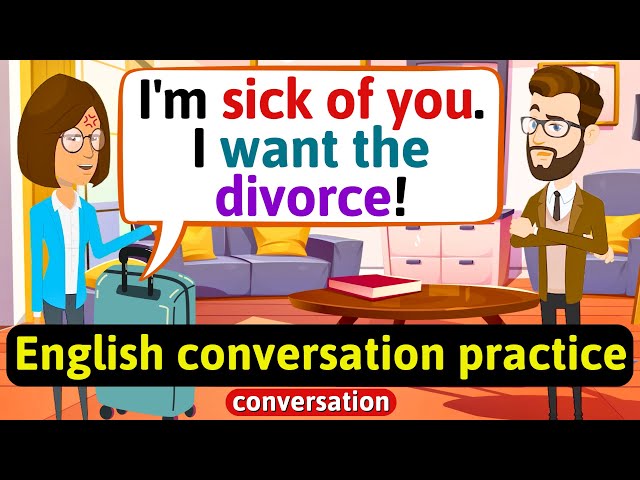 Practice English Conversation (Husband and wife fighting) Improve English Speaking Skills