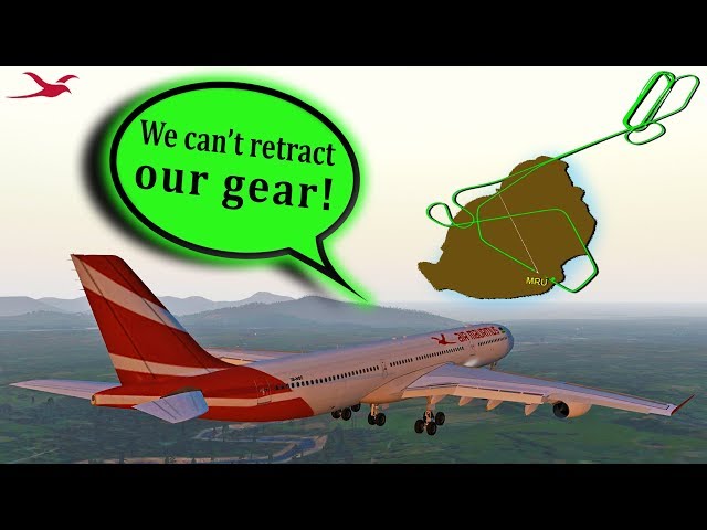 [REAL ATC] Mauritius A340 has LANDING GEAR ISSUES after takeoff!
