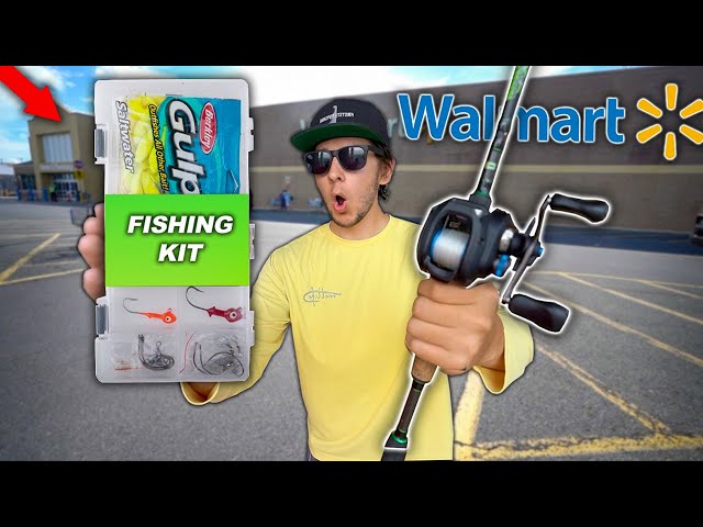 $25 Walmart Saltwater Fishing Kit!! (Fishing Challenge)