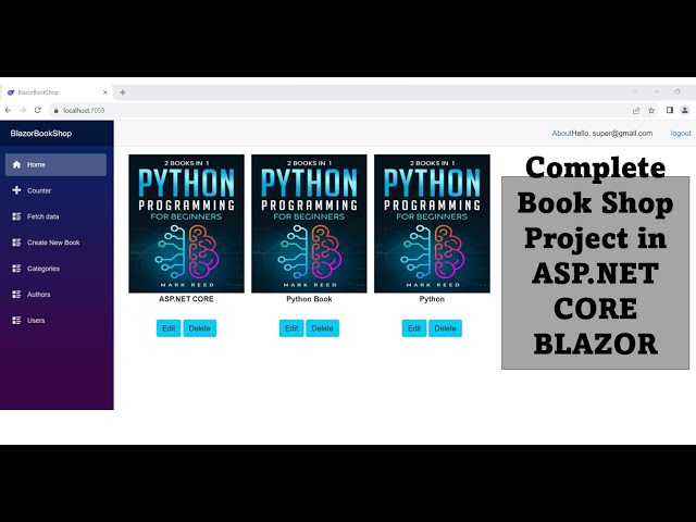 Complete Book Project in Microsoft Blazor WASM |  ASP.NET CORE RESTful API