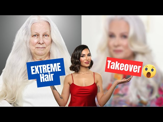 She hasn't cut her hair in YEARS | Watch her INCREDIBLE Transformation! | MATURE HAIR TAKEOVER!