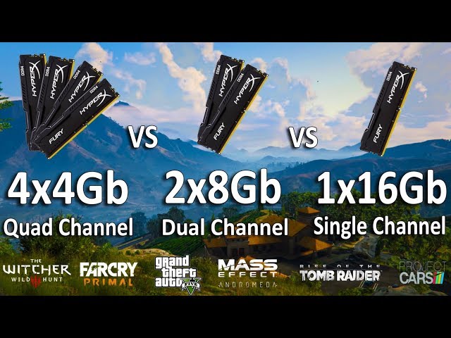 4x4Gb vs 2x8Gb vs 1x16Gb RAM Test in 6 Games