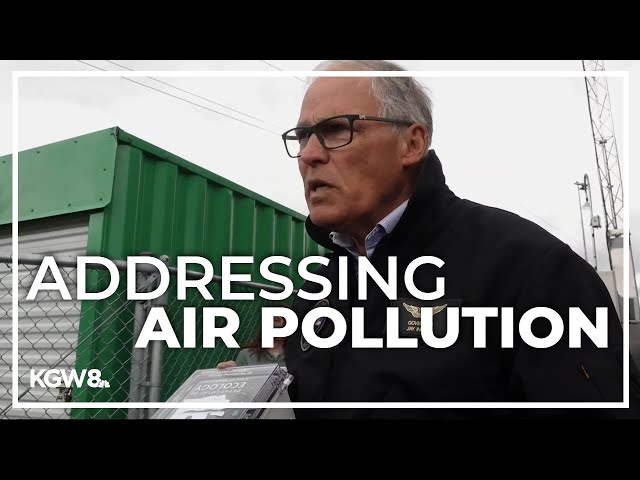 Washington Gov. Jay Inslee visits air monitoring station at high school in Vancouver