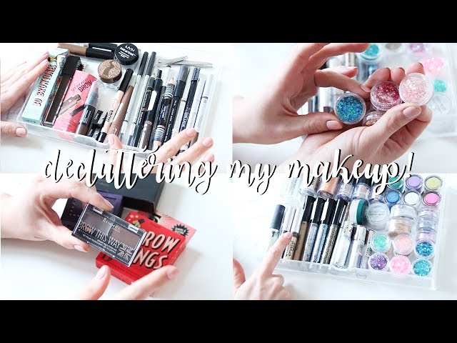 DECLUTTERING MORE MAKEUP! BROWS + GLITTERS.