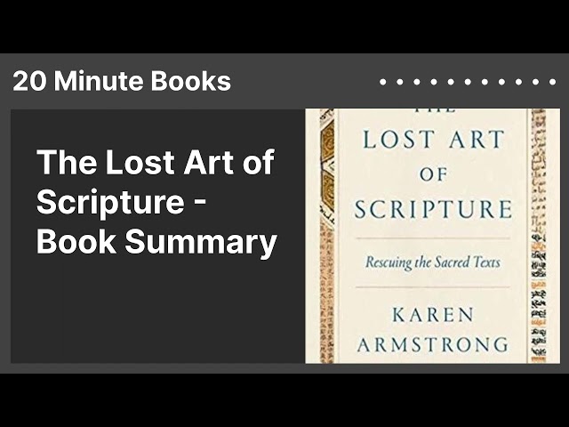 The Lost Art of Scripture - Book Summary