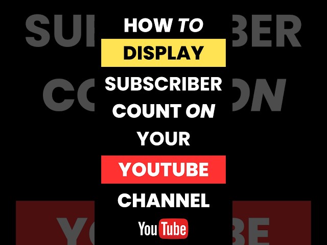 #how to Display #subscribers Count on YouTube #youtubetutorial