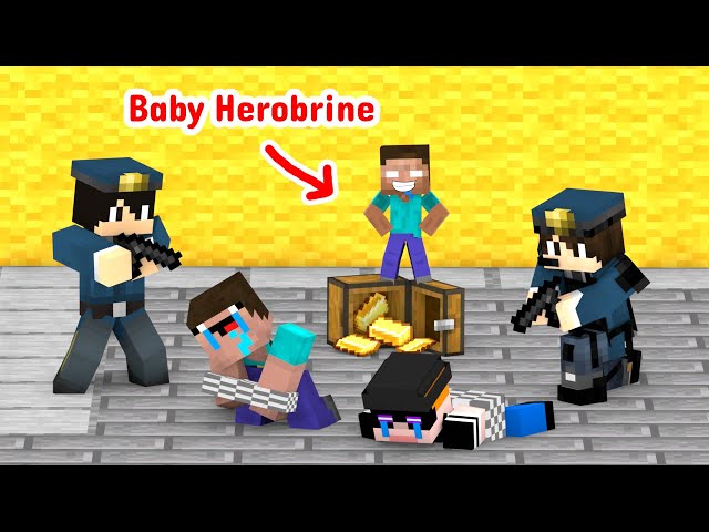 Monster School : Baby Herobrine Become Hero - Minecraft Animation