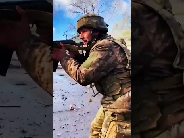 Ukrainians Liberating a town From Russian control . like and follow!