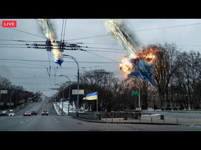 Russian Air Force in Action Ukraine Shot Down Two Russian Su-35Cs over Kyiv.