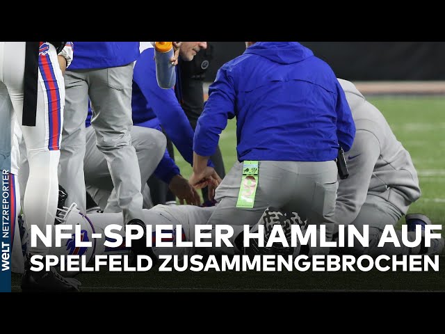 SCHWERER ZWISCHENFALL BEI DER NFL:  Buffalo Bills-Profi Damar Hamlin bricht auf Spielfeld zusammen