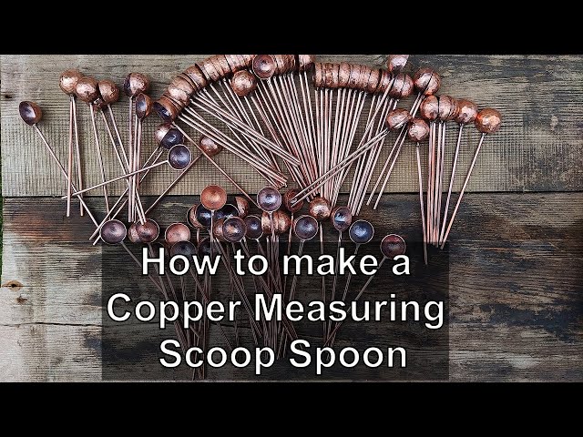 DIY Copper Spoon. Forging a small measuring copper spoon for coffee and spices. Blacksmith craft