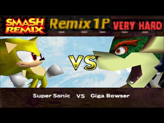 Smash Remix - Classic Mode Remix 1P Gameplay with Super Sonic (VERY HARD)