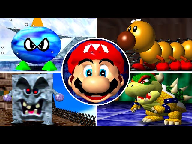 Super Mario 64 - All Bosses