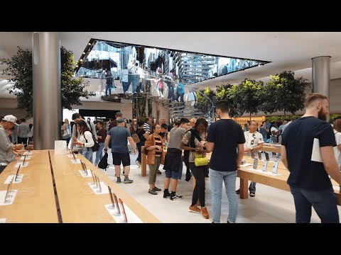 NYC Walk ⁴ᴷ⁶⁰ : Apple Store 5th avenue (newly remodeled) - New York