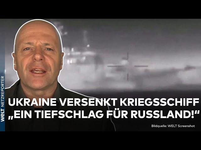 PUTINS KRIEG: Schwerer Schlag gegen Russland! Ukraine versenkt Kriegsschiff an der Krim